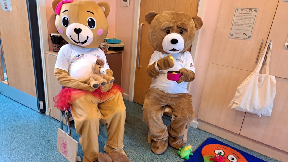 Teddy bears entertain children at the Ribbleton Family Hub's teddy bears' picnic