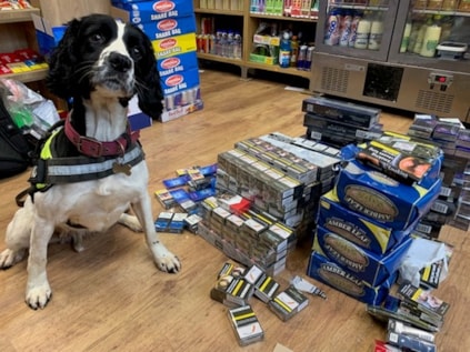 Ziggy with some of the items seized on the day of action