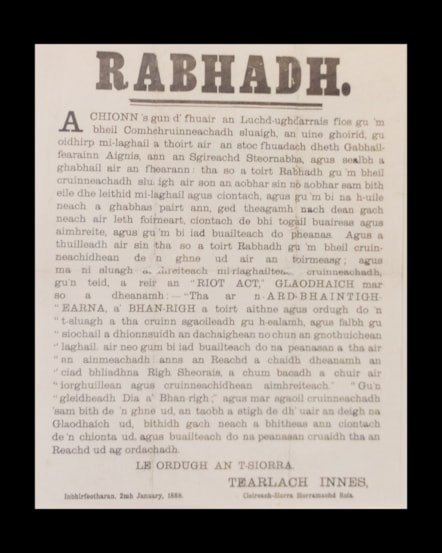 1888 Gaelic warning proclamation