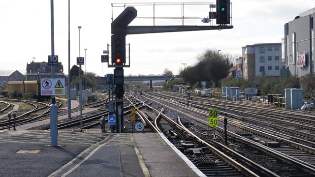 Eastleigh new track: New track laid at Eastleigh where a train derailed