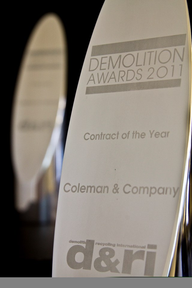 Coleman & Company award for New Street car park demolition: Demolition specialists Coleman & Company, based in Great Barr, beat off competition from the UK, USA, Germany and Brazil to land the Contract of the Year award at the World Demolition Summit in Amsterdam. The prize was awarded for the work Coleman undertook in what will become the new station concourse at New Street station.