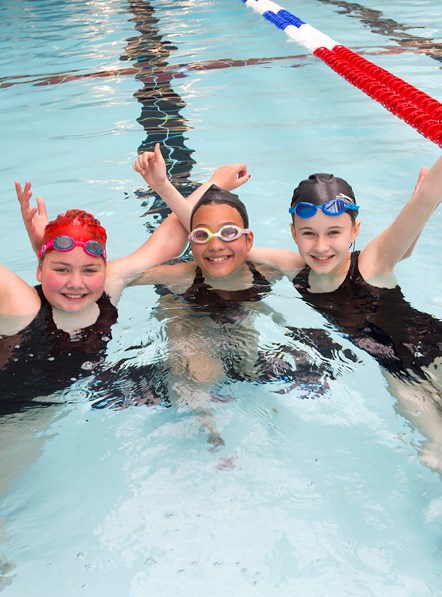 Young swimmers enjoy the brand new Highbury Pool