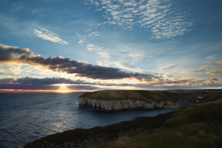 Coastline view at Thornwick Bay