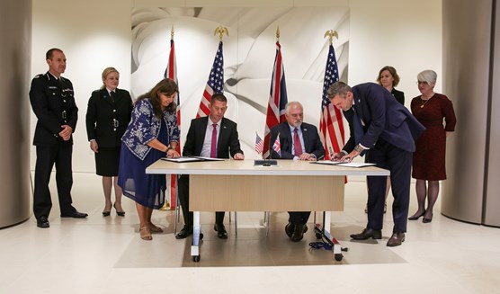UK and US law enforcement sign an intelligence sharing agreement to tackle female genital mutilation: FGM Signing