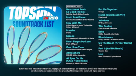 TopSpin 2K25 Soundtrack list 1