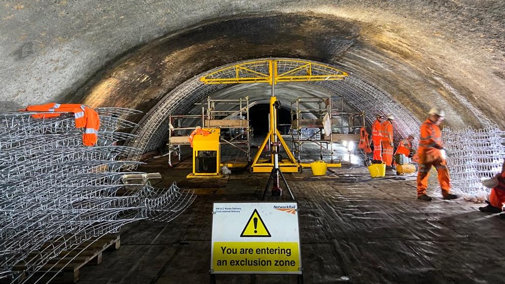 View on the 'dancefloor' deck built about Merseyrail tracks to fix tunnel roof