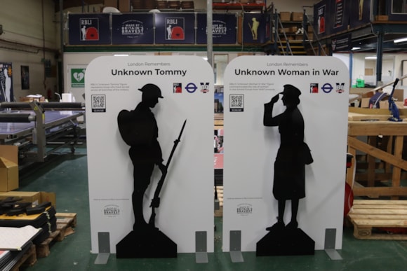 TfL to help London mark the 80th anniversary of Victory in Europe (VE) Day: ‘The Unknown Tommy and Unknown Woman In War figures being produced in RBLI’s social enterprise, where 70% are the team are veterans or living with disabilities.’ Credit RBLI