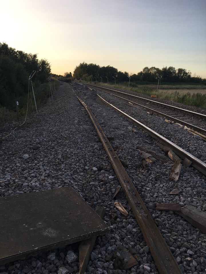 Damaged tracks at Ely