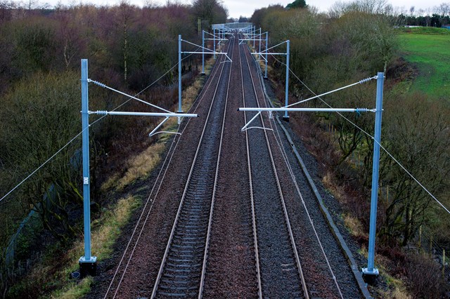 Electrification will pave the way for faster more resillient services: Previous electrification work delivered by Carillion for NetworkRail Scotland