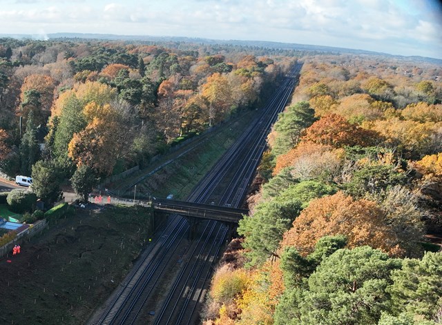 An aerial image of the landslip site