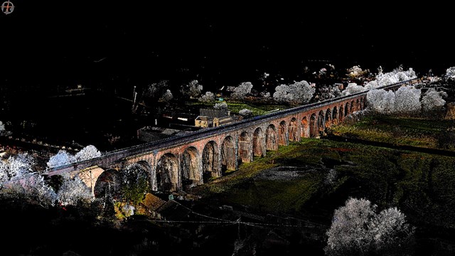 Wide angle image from Whalley Viaduct LiDAR scan - Credit Commendium