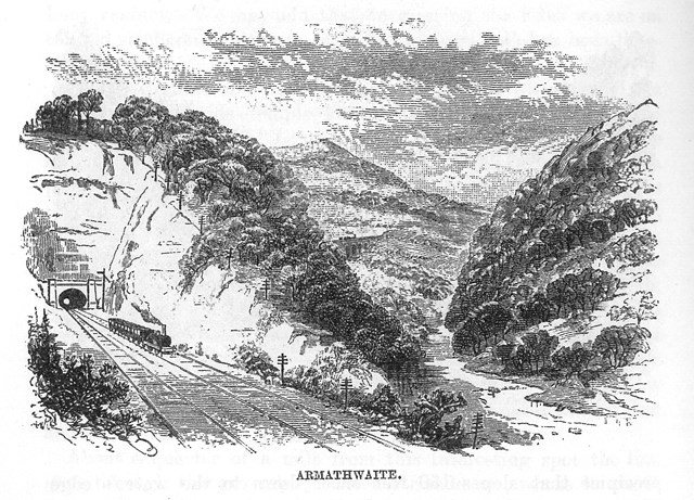 Settle-Carlisle railway image at Armathwaite from late 1800s
