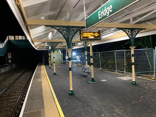 Platform at Eridge station