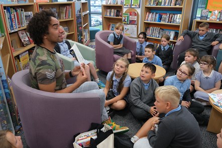 Youngsters from St Francis School in Milford Haven were captivated by Waterstones Children’s Laureate Joseph Coelho.