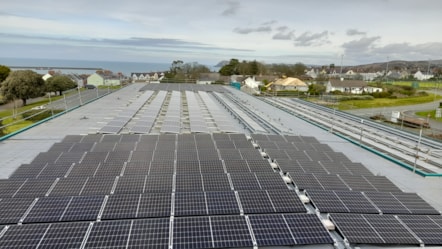 Solar panels on Fishguard Leisure Centre