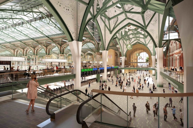 Inside the Transformation of London Liverpool Street: New Fly-Through Revealed: London Liverpool Street concourse low-res
