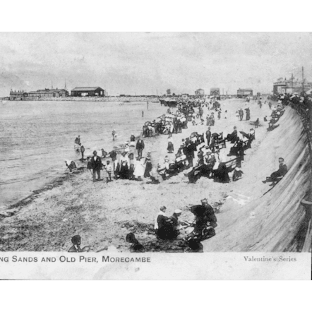 West End Bathing Sands and Old Pier Morecambe, pictured in around 1903.