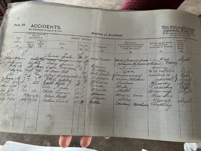 Leeds Industrial Museum accident book: The historic employee records were found stashed in a box by curators at Leeds Industrial Museum, which was once a massive, globally renowned hub for wool and fabric production.
Carefully listed within were scores of incidents which lay bare the harsh working conditions and gruelling lifestyle endured by the city’s textile workers shortly after the turn of the 20th century.
Among the tragedies described is the sad death of 44-year-old William Bell, who in February of 1905 was killed when a milling machine he was moving with his fellow workers unexpectedly toppled onto him.