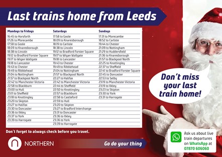 Last Northern trains home from Leeds