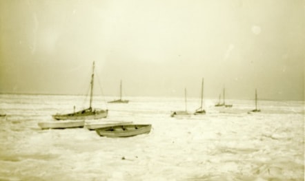 Morecambe Bay off Central Pier, pictured in January 1940
