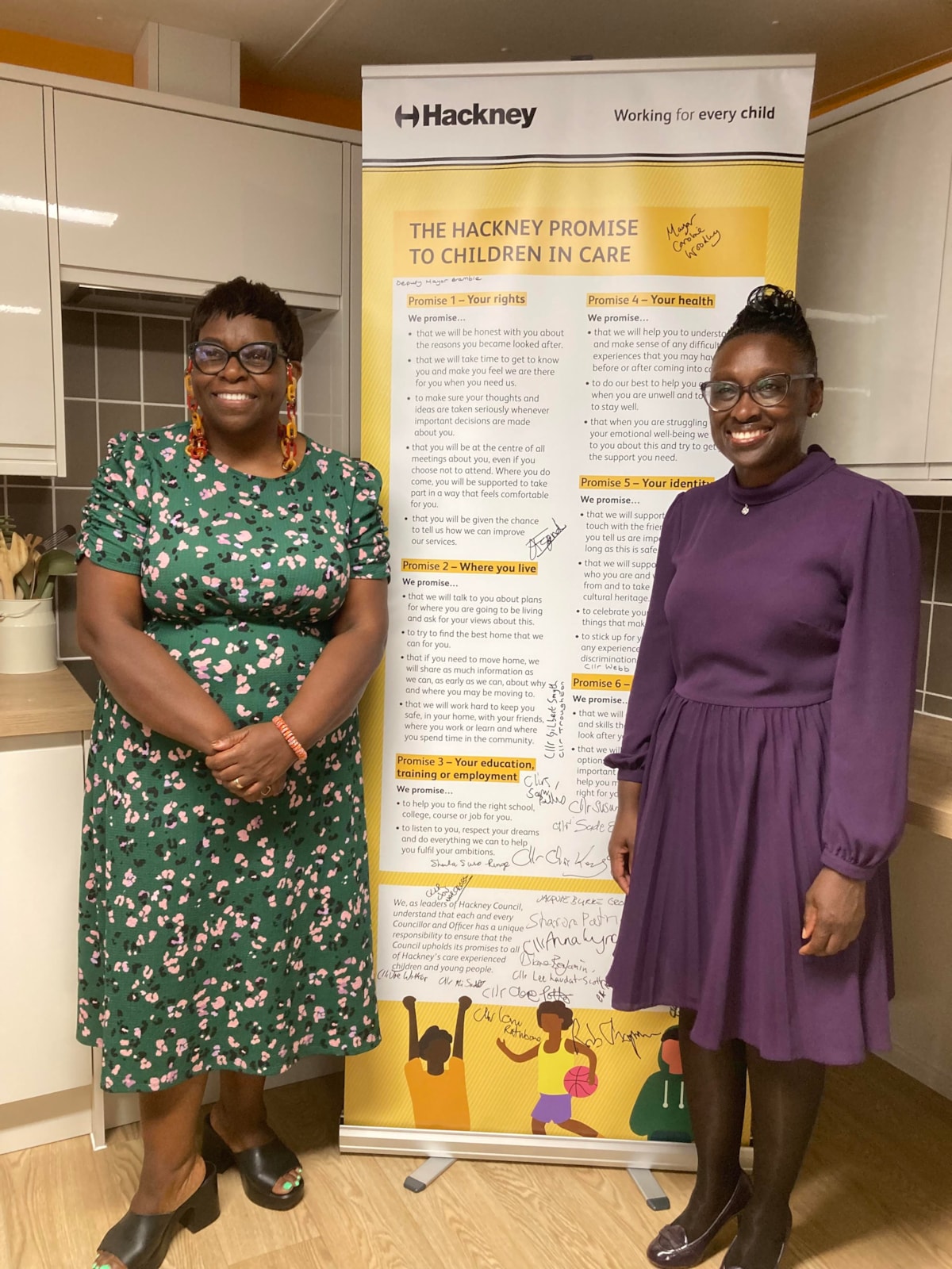 Dawn Carter-McDonald, Chief Executive of Hackney Council, and Cllr Anntoinette Bramble, Deputy Mayor of Hackney and Cabinet Member for Children’s Services and Young People, at the opening of the care leavers hub in June 2025
