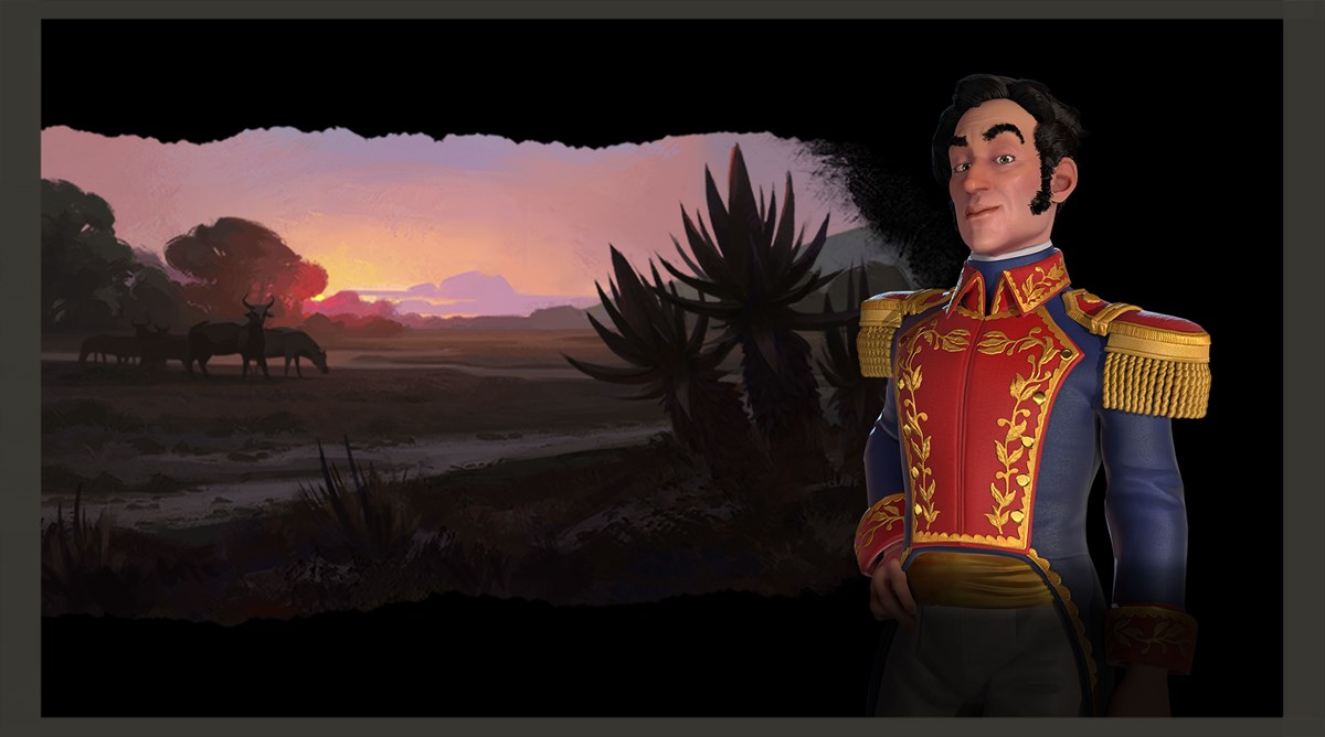 Civilization VI - New Frontier Pass - Maya & Gran Colombia Pack - Simon Bolivar Leader Art