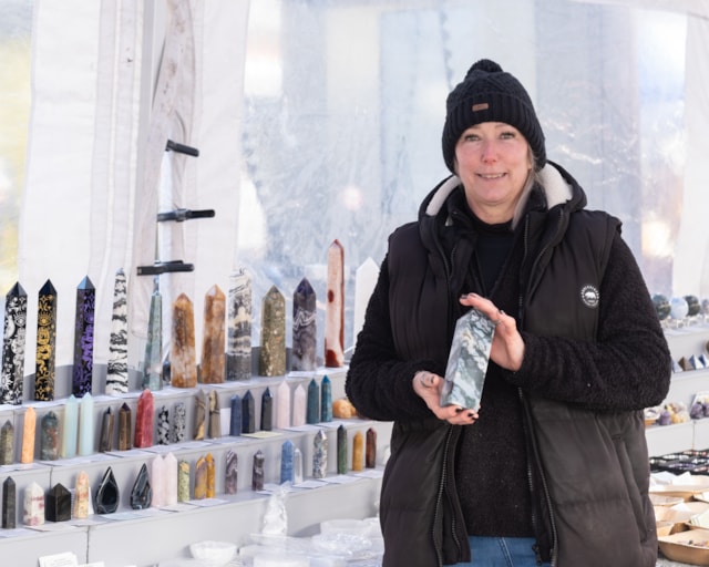 Joanne Carter owner of Crystals and Gifts in Portsmouth Markets