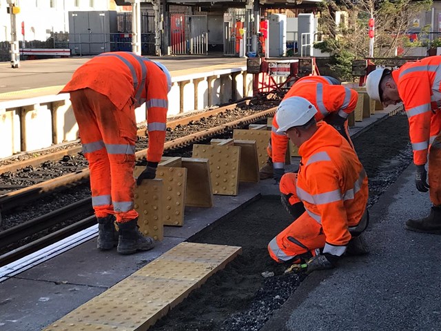 Weymouth station paving installation