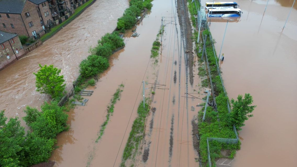 Passengers warned of delays after flooding affects services north of Preston: cumbria flood