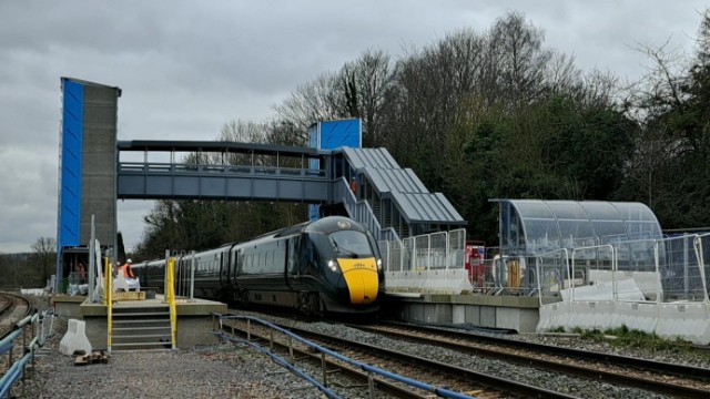 First reveal – Mayor sees new station footbridge, hails “critical milestone”: Ashley Down station and train