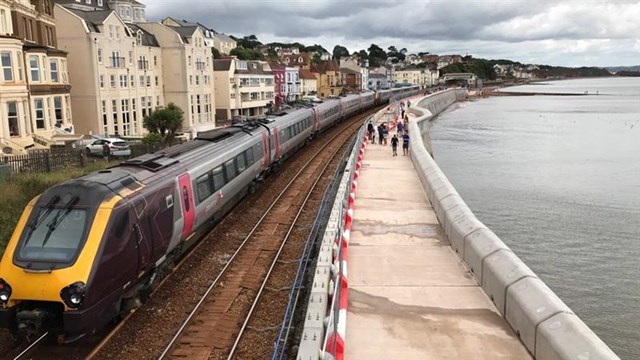 Vital rail link to the south west now better protected as first section of new Dawlish sea wall built: Dawlish sea wall reopened today