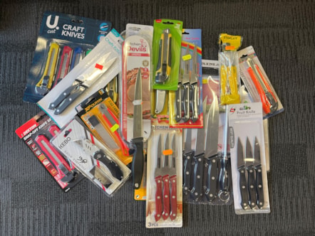Knives sold to underage volunteers undertaking test purchases during Operation Sceptre