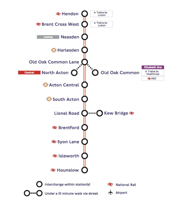 Have your say on proposals for a new London Overground rail route: TfL Graphic - West London Orbital map