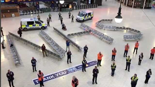 Glasgow Central Station Lit It Blue for our NHS heroes: IMG 2827-2