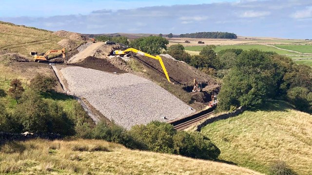 Moving slope stopped in its tracks to protect Settle-Carlisle railway line: Fothergill cutting work-3