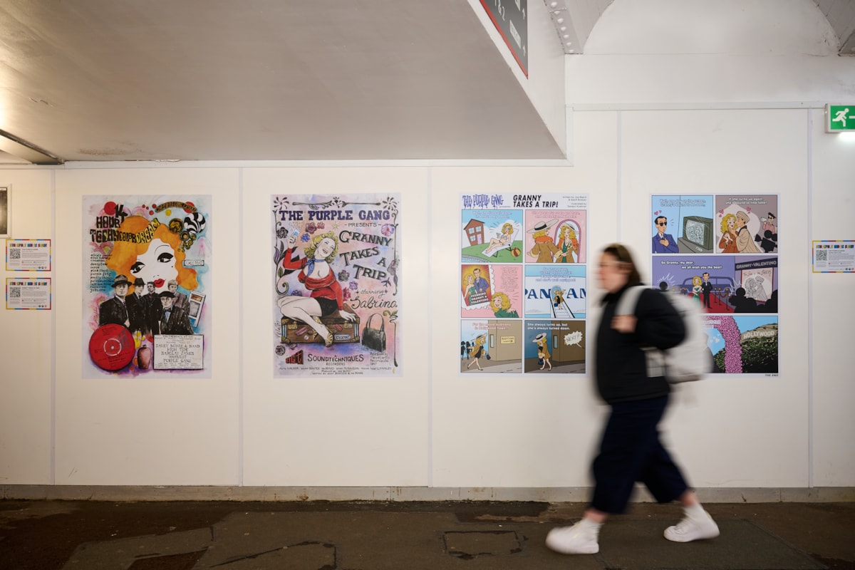 The large-scale artwork celebrating Stockport's music scene was created by six local artists