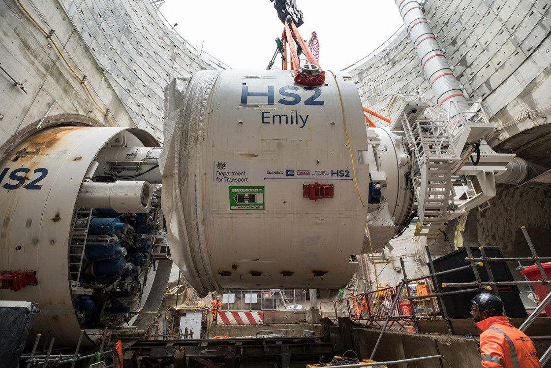 HS2 team lift TBM Emily Middleshield October 2023