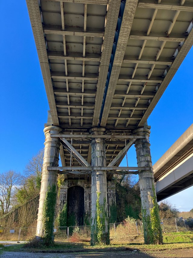 Underneath Chepstow viaduct Jan 2023-2: Underneath Chepstow viaduct Jan 2023-2