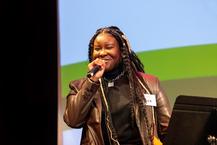 Islington actor Afi Okaidja compered the Transforming Young Lives evening at Kings Place.