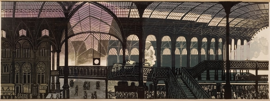 Image credit: National Railway Museum  Science & Society Picture Library; Liverpool Street Station by Edward Bawden (1903–1989). © The estate of Edward Bawden