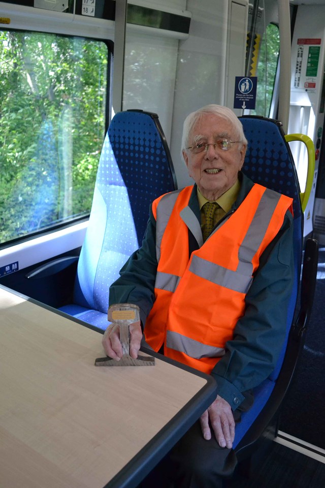 Russell Parsons on board new Northern CAF train