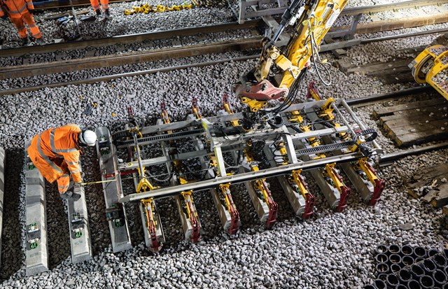 Transpennine Route Upgrade thanks passengers after Morley station upgrade: Installing new track near Morley station