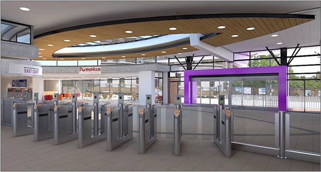 Revamp: The view looking towards the ticket gates at the revamped Peterborough station.