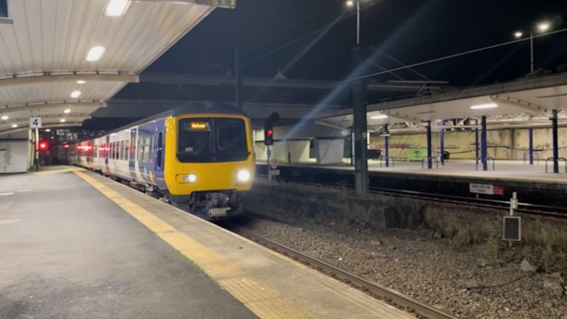 Class 323 arriving at Bolton from Wigan under electric power for the first time June 3: Class 323 arriving at Bolton from Wigan under electric power for the first time June 3
