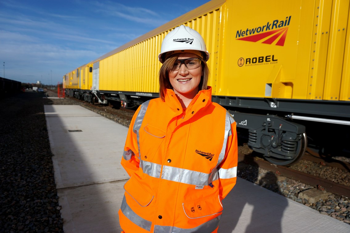 Network Rail workers put passengers first this Christmas as they carry out major project on railway in Northamptonshire: Network Rail workers put passengers first this Christmas as they carry out major project on railway in Wellingborough. Pictured Katie Tingle