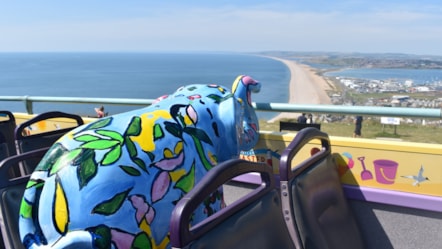 Ponty overlooking Chesil Beach cropped