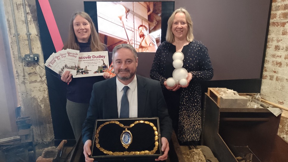 Tourism officer Nicola Beckley, deputy leader Cllr Paul Bradley and International Festival of Glass organiser Janine Christley 1