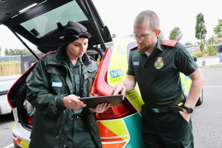 Abbie Tutchings, Graham McClelland at rapid response vehicle