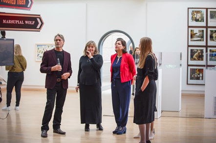Picture shows artists Professors Mark Wilson and Bryndís Snæbjörnsdóttir, first lady of Iceland, Eliza Reid and museum director Brynja Sveinsdóttir.

In Visitations: Polar Bears out of place, the pair focus on two polar bears which were shot in Skagafjördur 13-years-ago. Their bones formed part of a