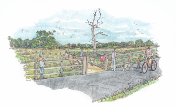 Nearly £10m granted for East Devon community projects: Clyst Meadows sketch - c EDDC